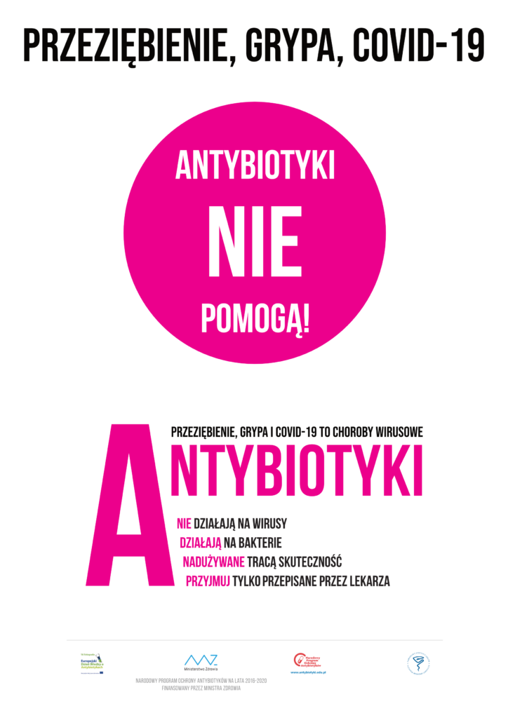 Plakat informacyjny o antybiotykach